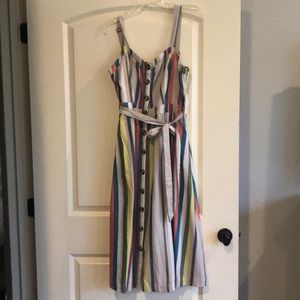 Button-Front Midi Dress w/ Pockets